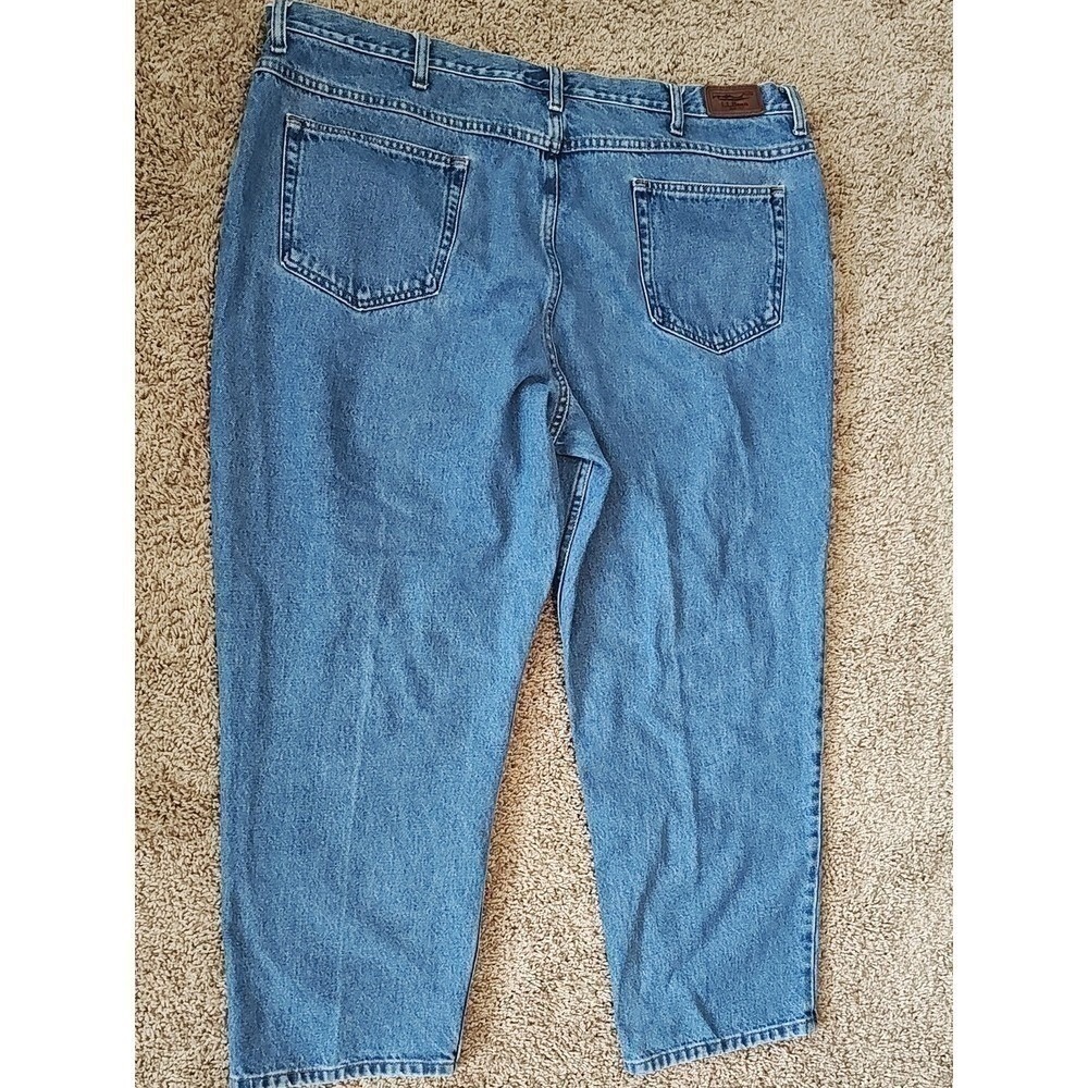 LL Bean Relaxed Fit Jeans Size 44X29 Blue used denim workwear dadcore cotton - Picture 5 of 12